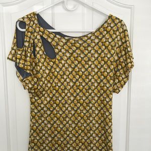 Anthropologie Meadow Rue Lausanne Top Yellow Gray
